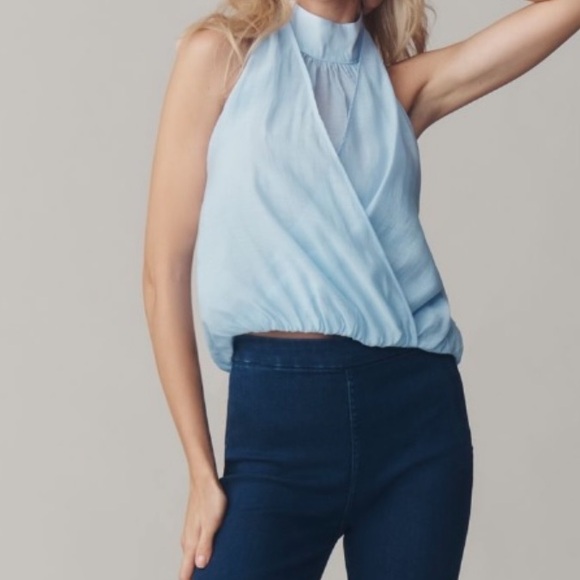 🟤NWT ANTHROPOLOGIE Layered Halter
Sleeveless Blouse in Sky Blue XL - Picture 3 of 6